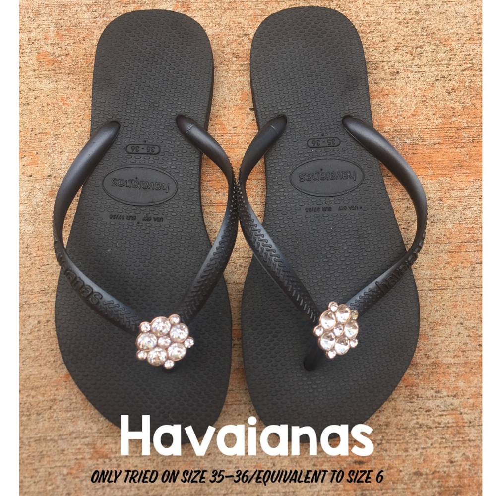 Havaianas with rhinestone embellishment.